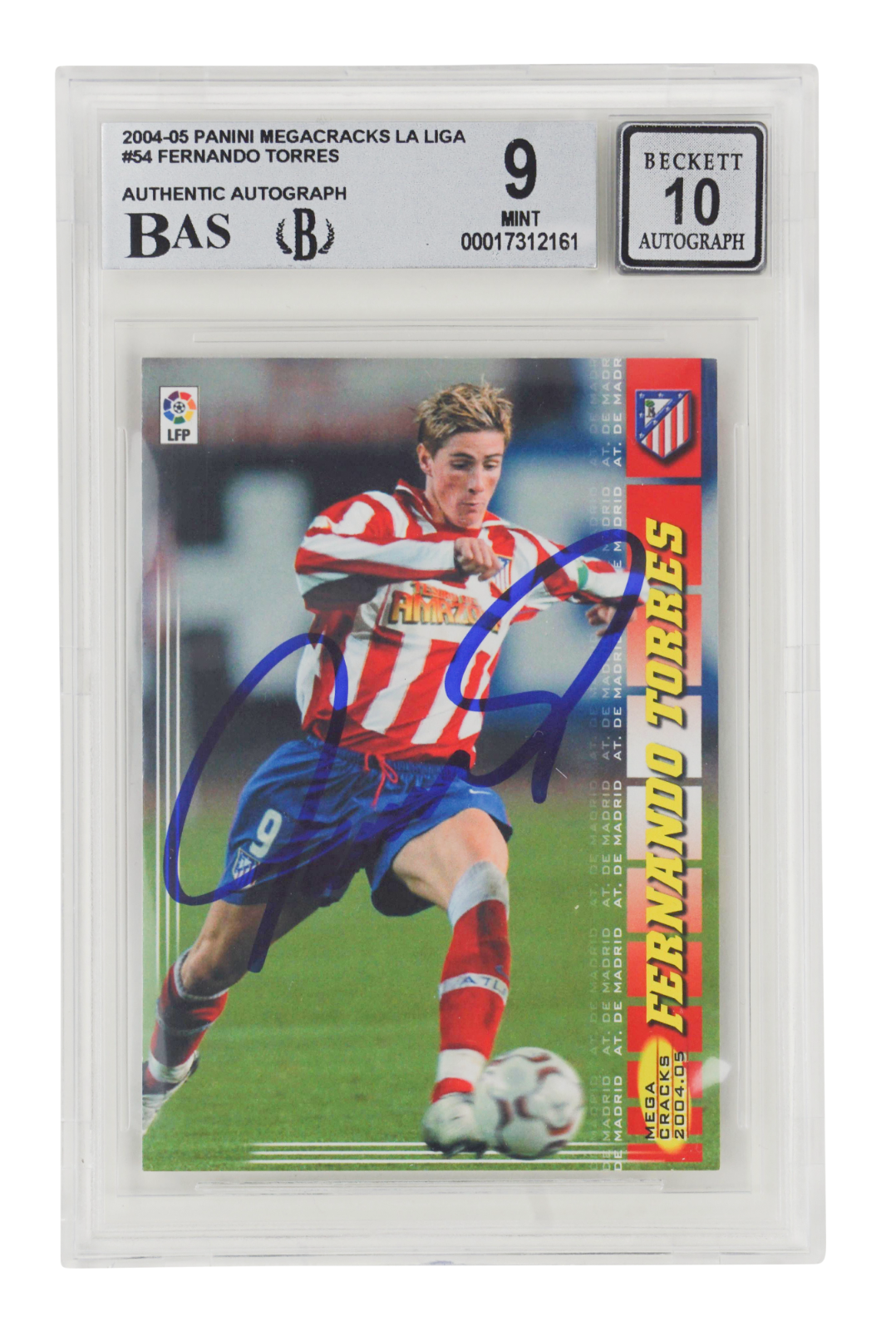 Fernando Torres Signed 2004-05 Panini Megacracks La Liga - BGS 9 Autograph 10