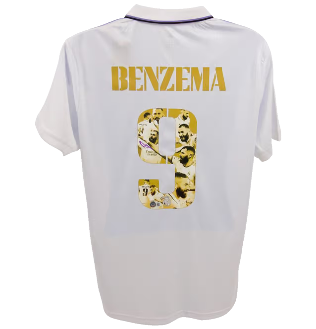 Karim Benzema Signed Real Madrid FC Home Soccer Jersey #9 with Beckett COA