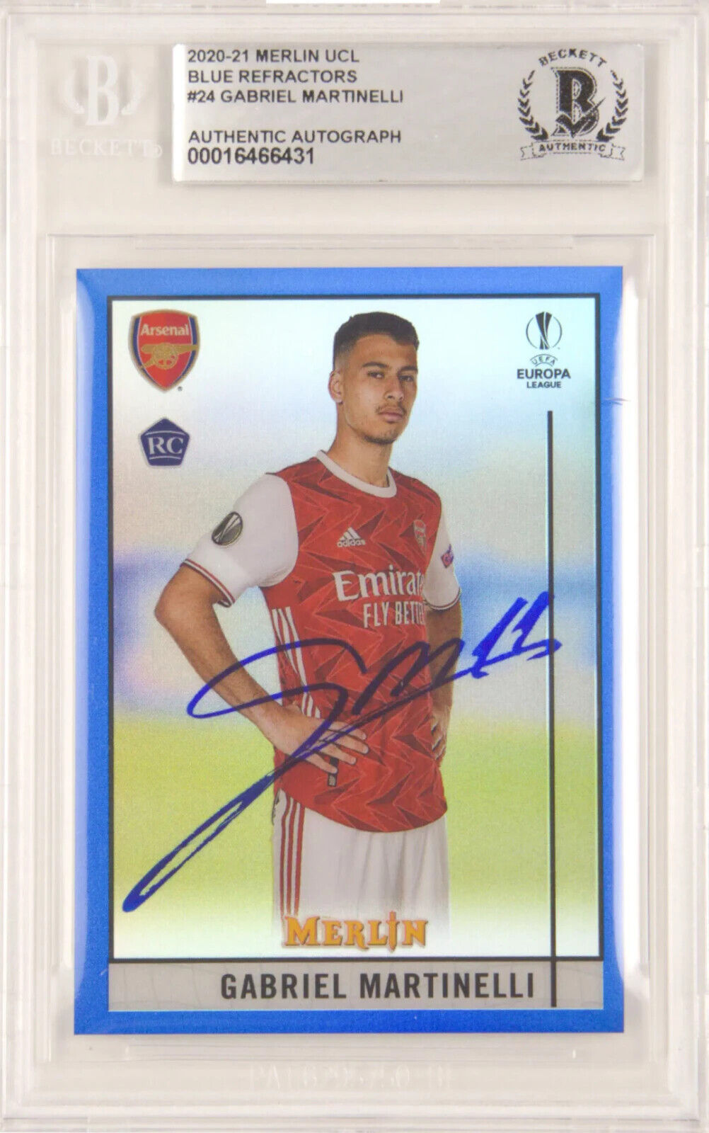 Gabriel Martinelli Signed 2020-21 Topps Merlin Chrome Rookie /75 – BGS Authentic