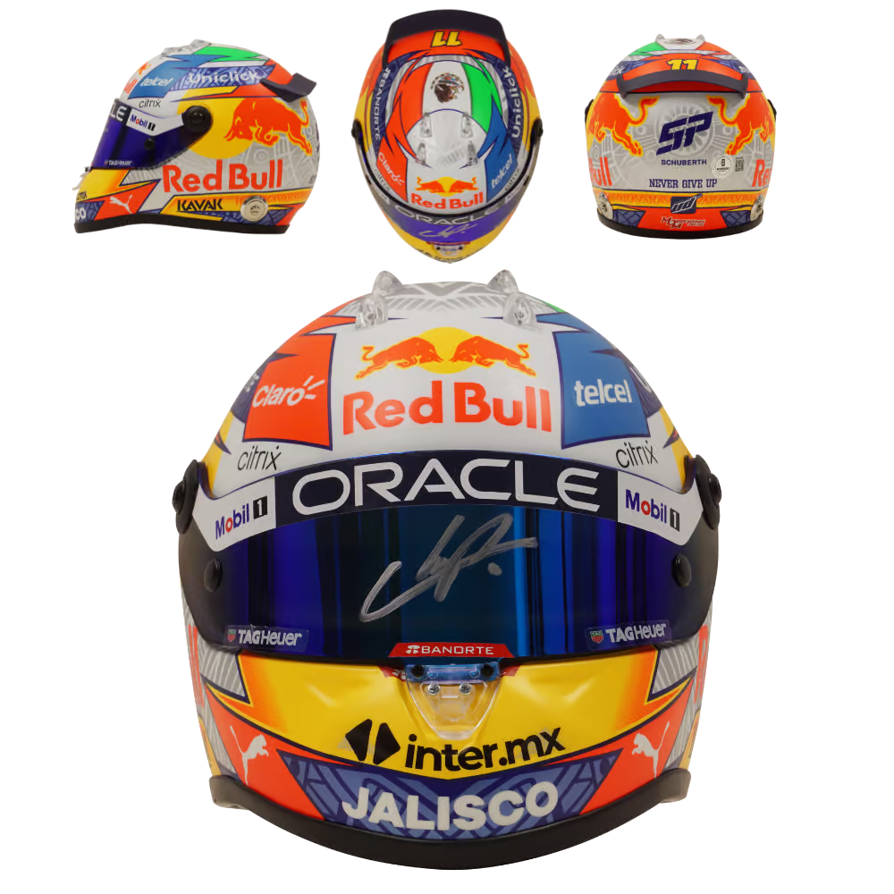 Sergio Perez Signed 2022 Formula 1 RedBull Helmet 1:2 Scale with Beckett COA