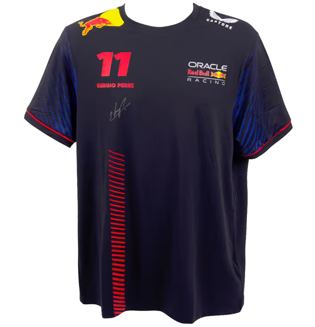 Sergio Perez Front Signed Formula 1 Redbull Racing Jersey #11 with Beckett COA