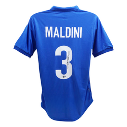 Paolo Maldini Signed Italy FC Home Soccer Jersey #3 with Beckett Witness