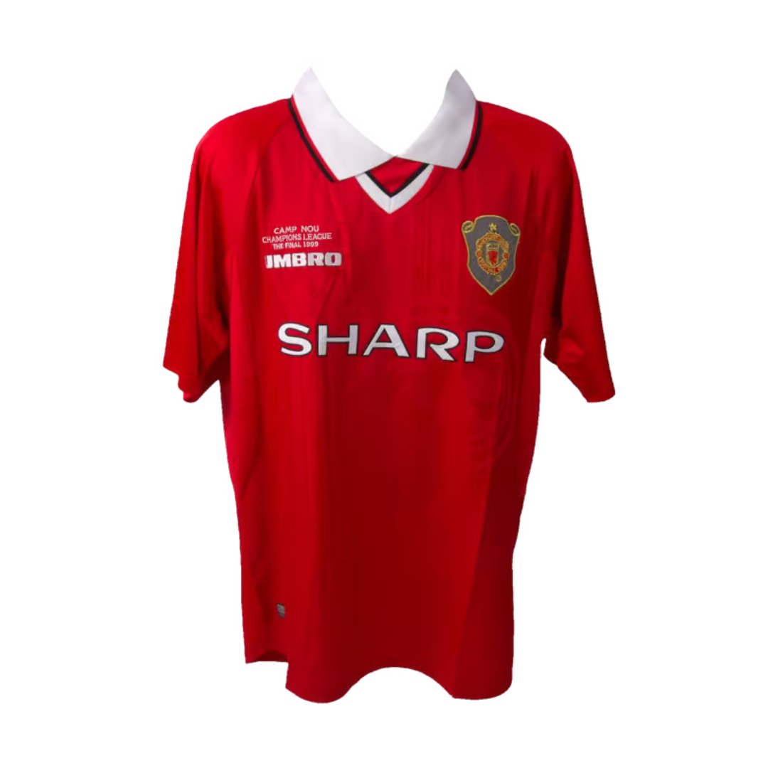 Teddy Sheringham Signed Manchester United Soccer Jersey #10 with Beckett COA