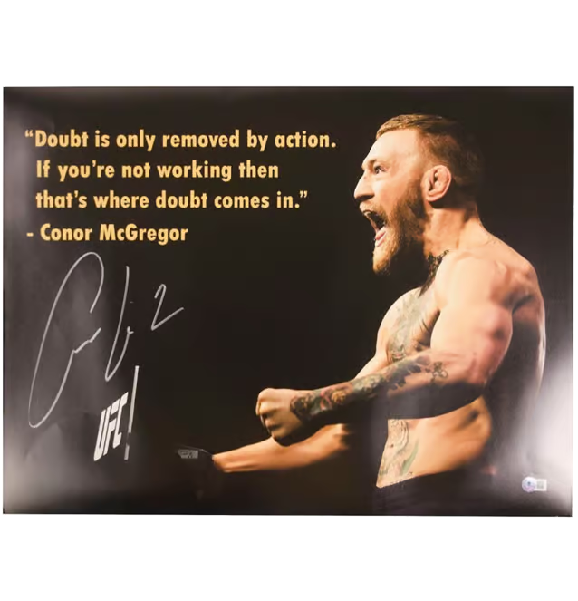 Conor McGregor Signed UFC Motivational Print Size 16″ x 20″ with Beckett COA