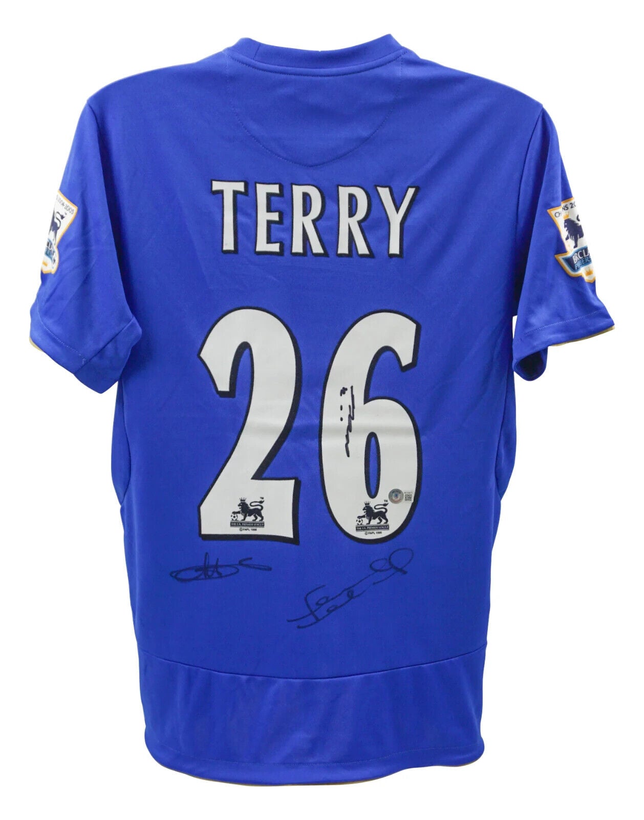 Lampard, Drogba & Terry Signed Chelsea Home Soccer Jersey #26 with Beckett COA