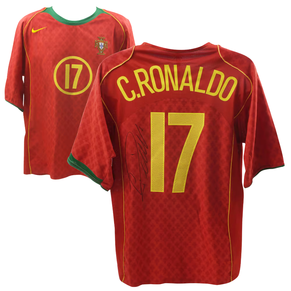 Cristiano Ronaldo Signed Portugal Home Soccer Jersey #17 with Beckett LOA