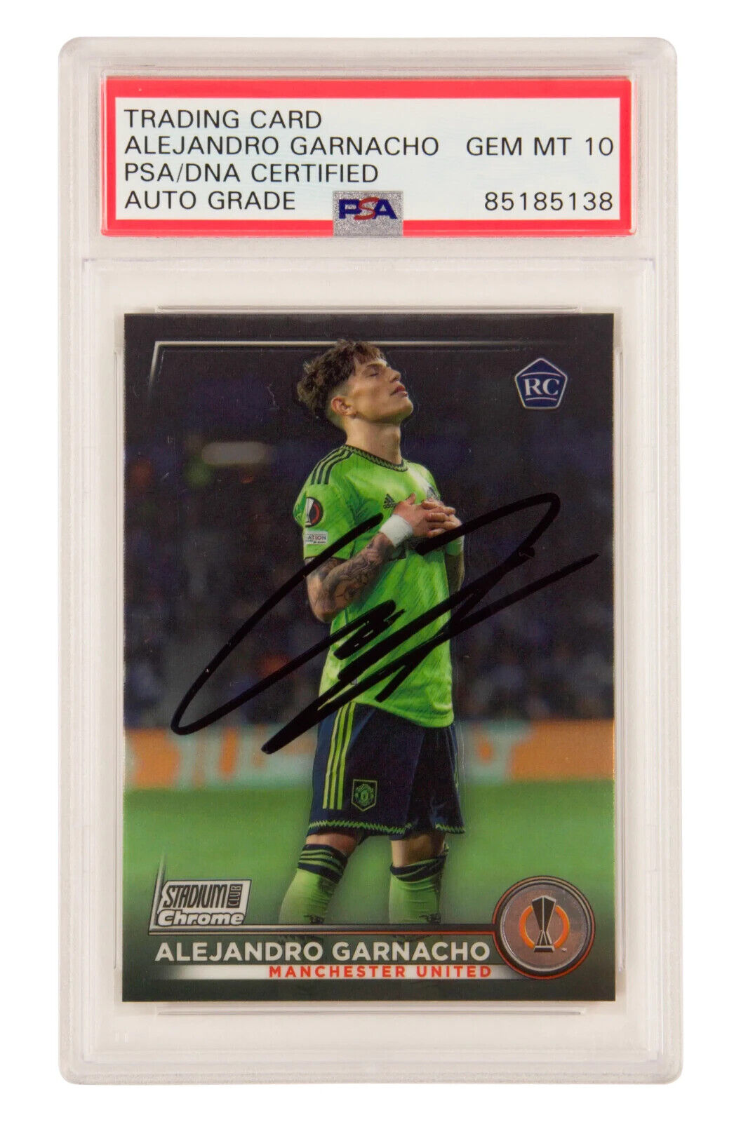 Alejandro Garnacho Signed 2022 Topps Stadium Club Chrome Rookie Card – PSA 10