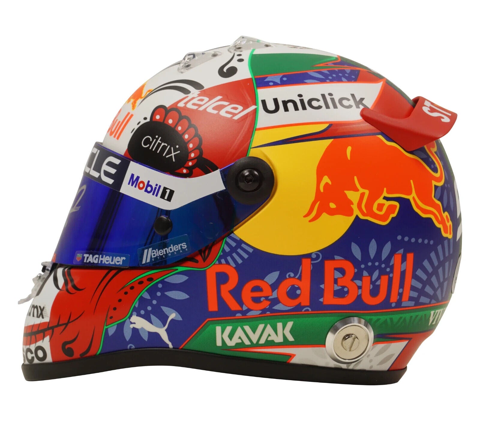 Sergio Perez Signed 2022 Mexico F1 RedBull Helmet 1:2 Scale with Beckett COA