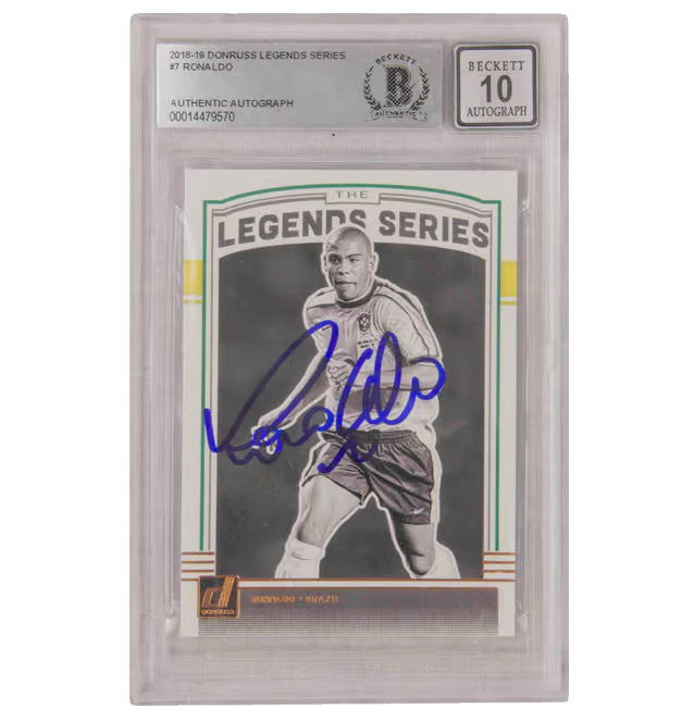 Ronaldo Nazario Signed 2018-19 Panini Donruss Legends Series – BGS 10