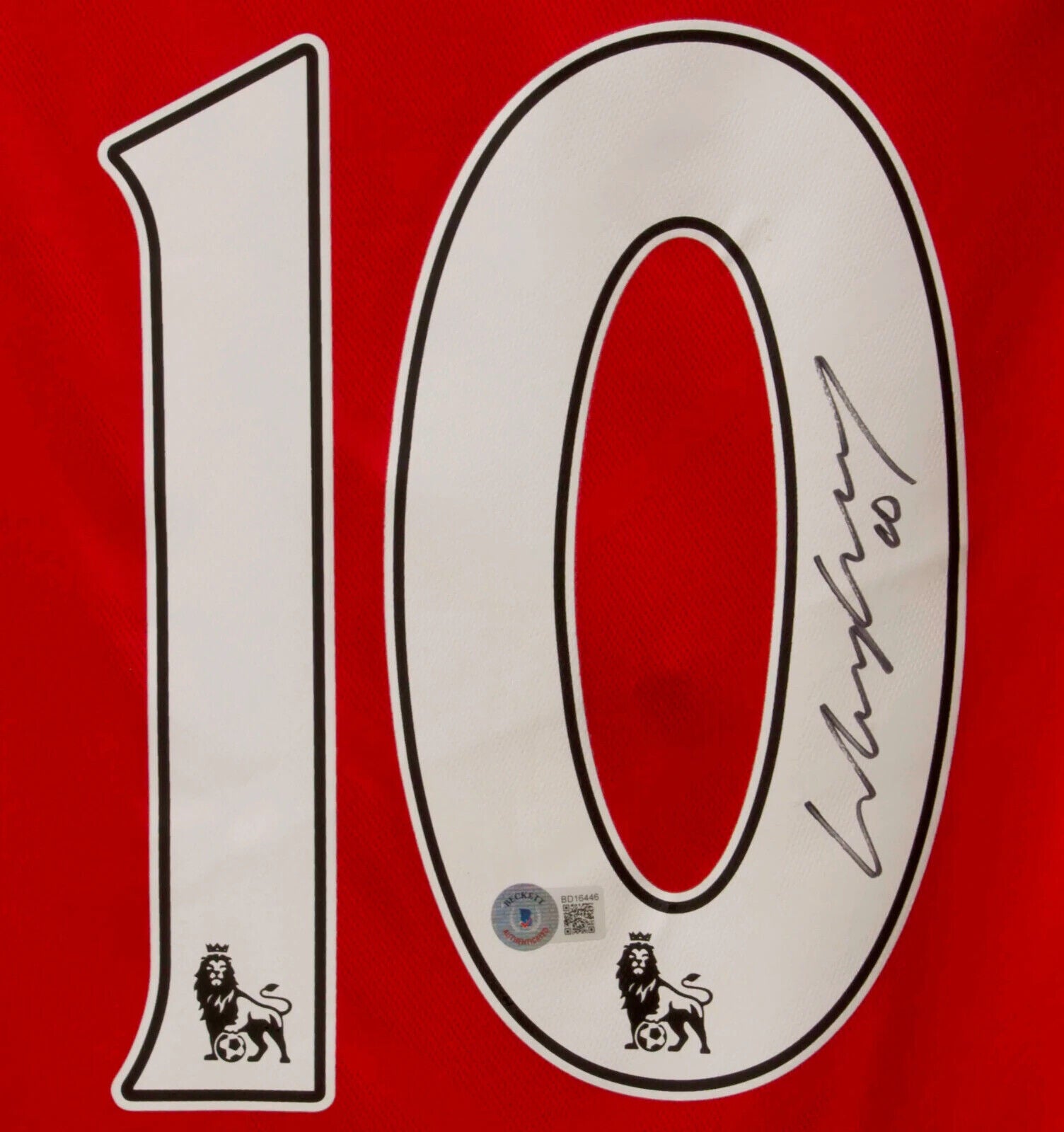 Wayne Rooney Signed Manchester United Home Soccer Jersey #10 with Beckett COA