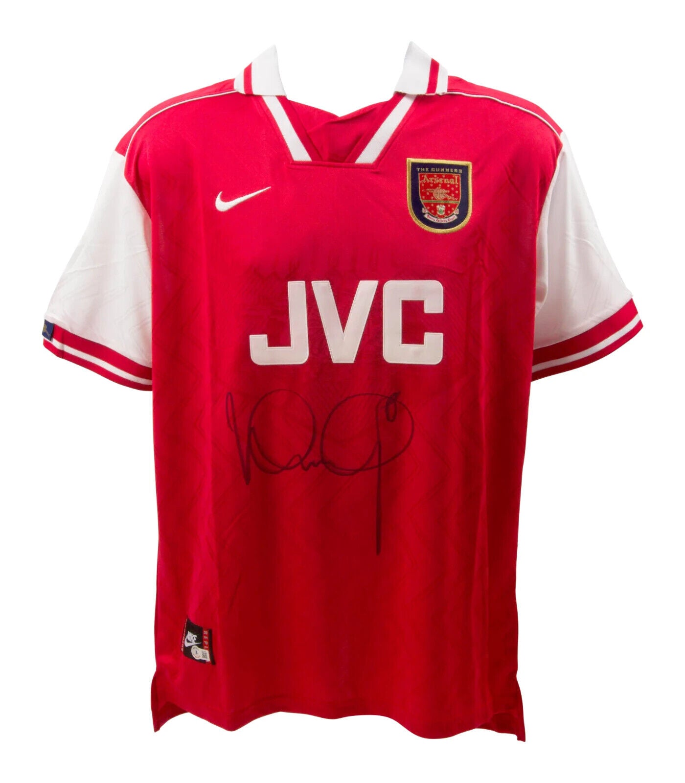 Ian Wright Front Signed Arsenal FC Home Soccer Jersey #8 with Beckett COA