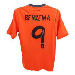 Karim Benzema Signed Real Madrid FC Away Soccer Jersey #9 with Beckett COA