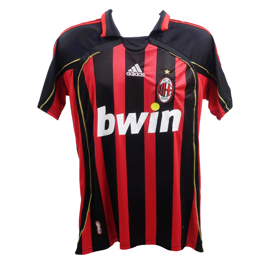 Paolo Maldini Signed AC Milan Home Soccer Jersey #3 with Beckett Witness