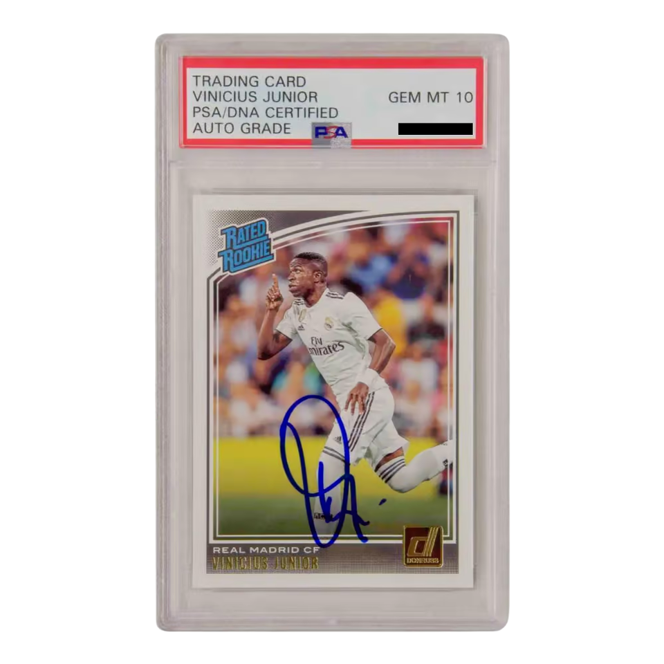 Vinicius Jr Signed 2018-19 Panini Donruss Rated Rookie #177 – PSA 10 Autograph