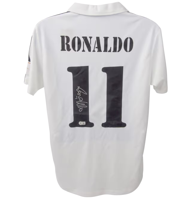 Ronaldo Nazario Signed Real Madrid Home Soccer Jersey #11 with Beckett COA