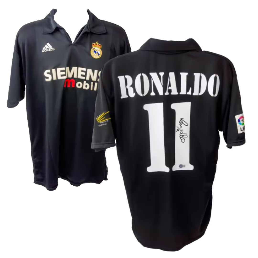 Ronaldo Nazario Signed Real Madrid Away Soccer Jersey #11 with Beckett COA