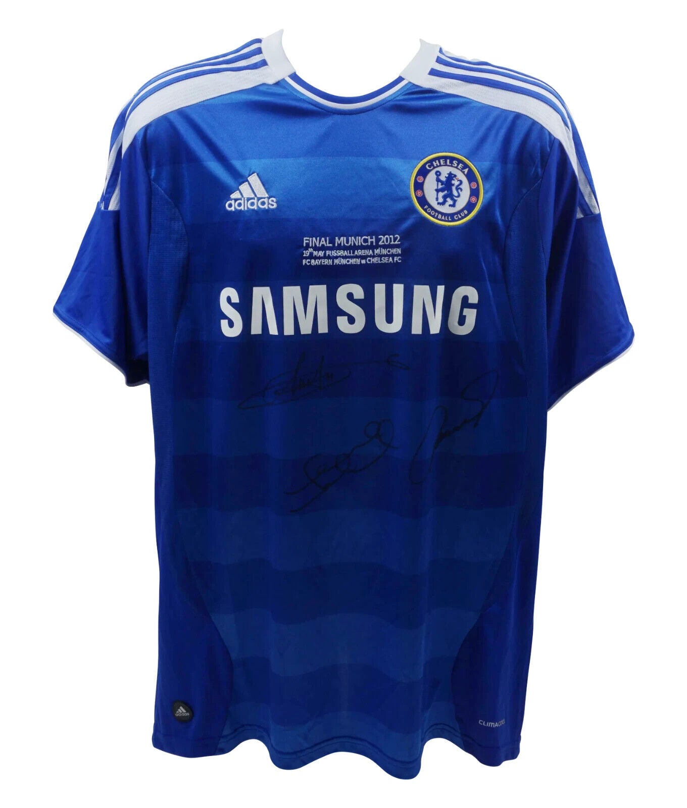 Torres, Drogba & Lampard Signed UCL Final Chelsea Soccer Jersey with Beckett COA