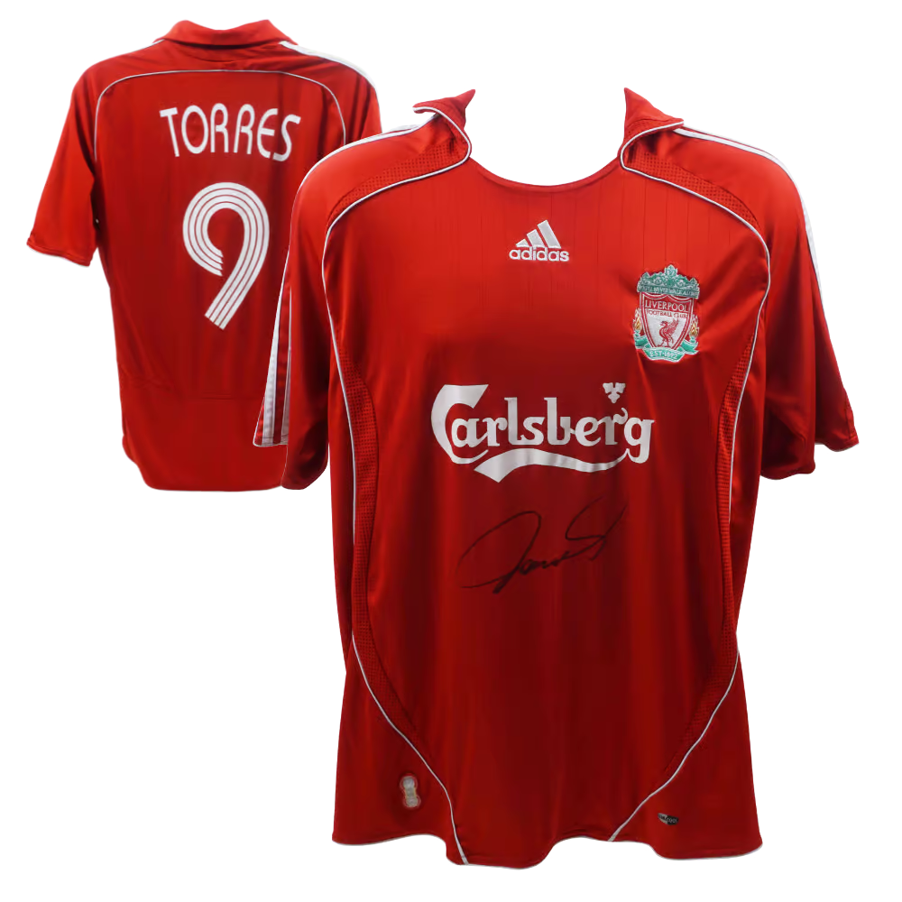 Fernando Torres Signed Liverpool FC Home Soccer Jersey #9 with Beckett COA