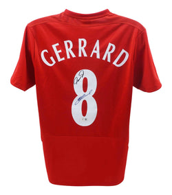 Torres & Gerrard Signed Liverpool FC Home Soccer Jersey #8 with Beckett COA