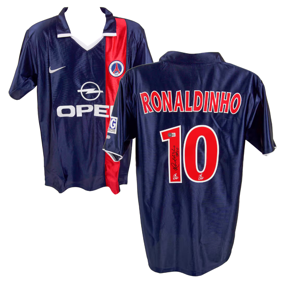 Ronaldinho Signed PSG Home Soccer Jersey #10 with Beckett COA