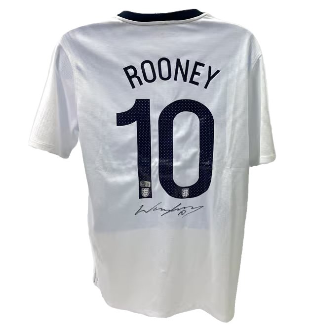 Wayne Rooney Signed England FC Home Soccer Jersey #10 with Beckett COA