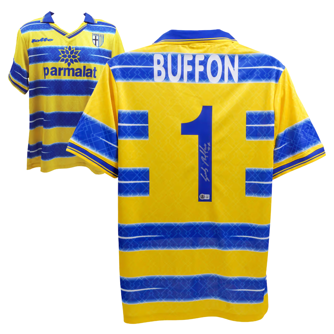 Gianluigi Buffon Signed Parma Goalkeeper Soccer Jersey #1 with Beckett Witness