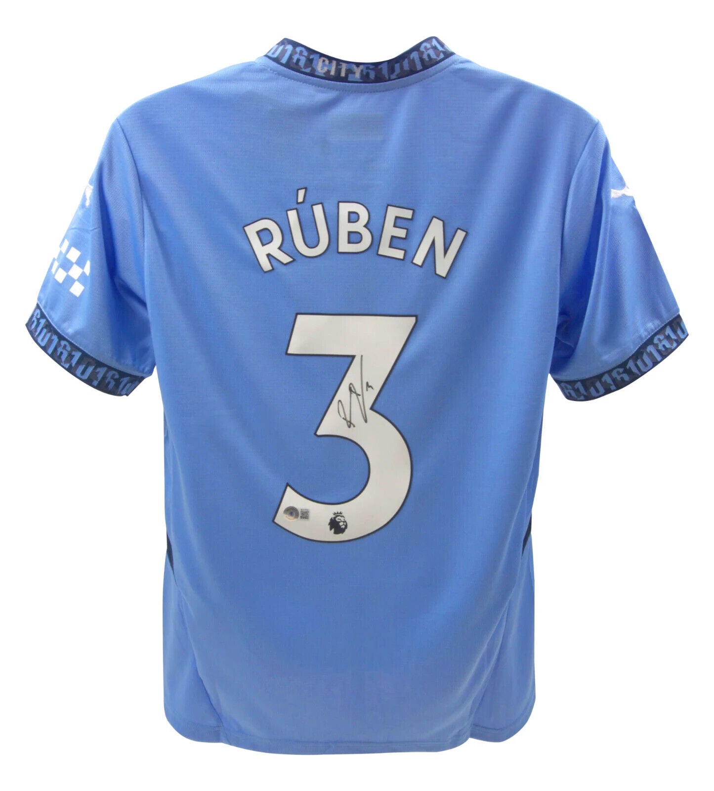 Ruben Dias Signed Manchester City Home Soccer Jersey #3 with Beckett COA