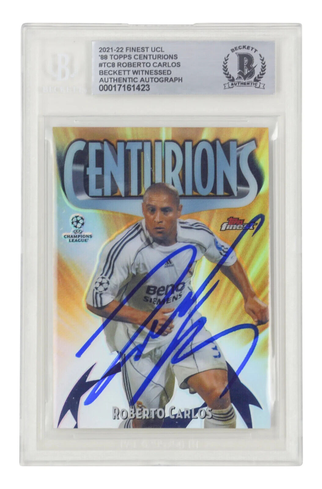 Roberto Carlos Signed 2021-22 Topps Finest UCL Centurions #TC8 – BGS Witnessed