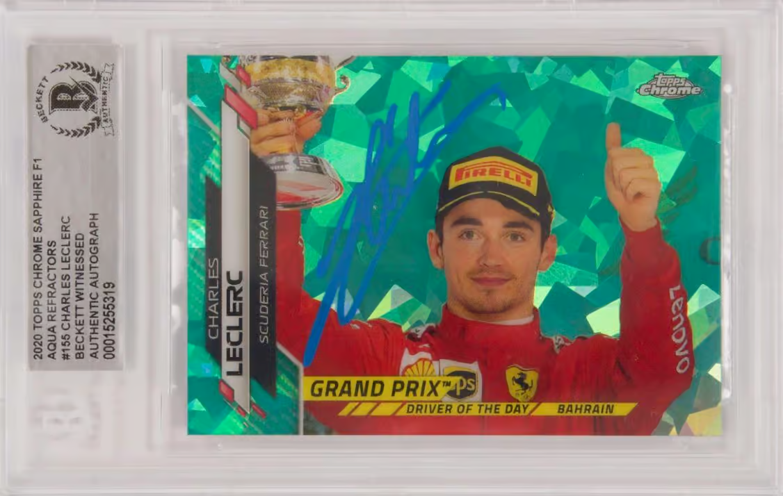 Charles Leclerc Signed 2020 Topps Chrome Formula 1 Aqua /99 – BGS Authentic