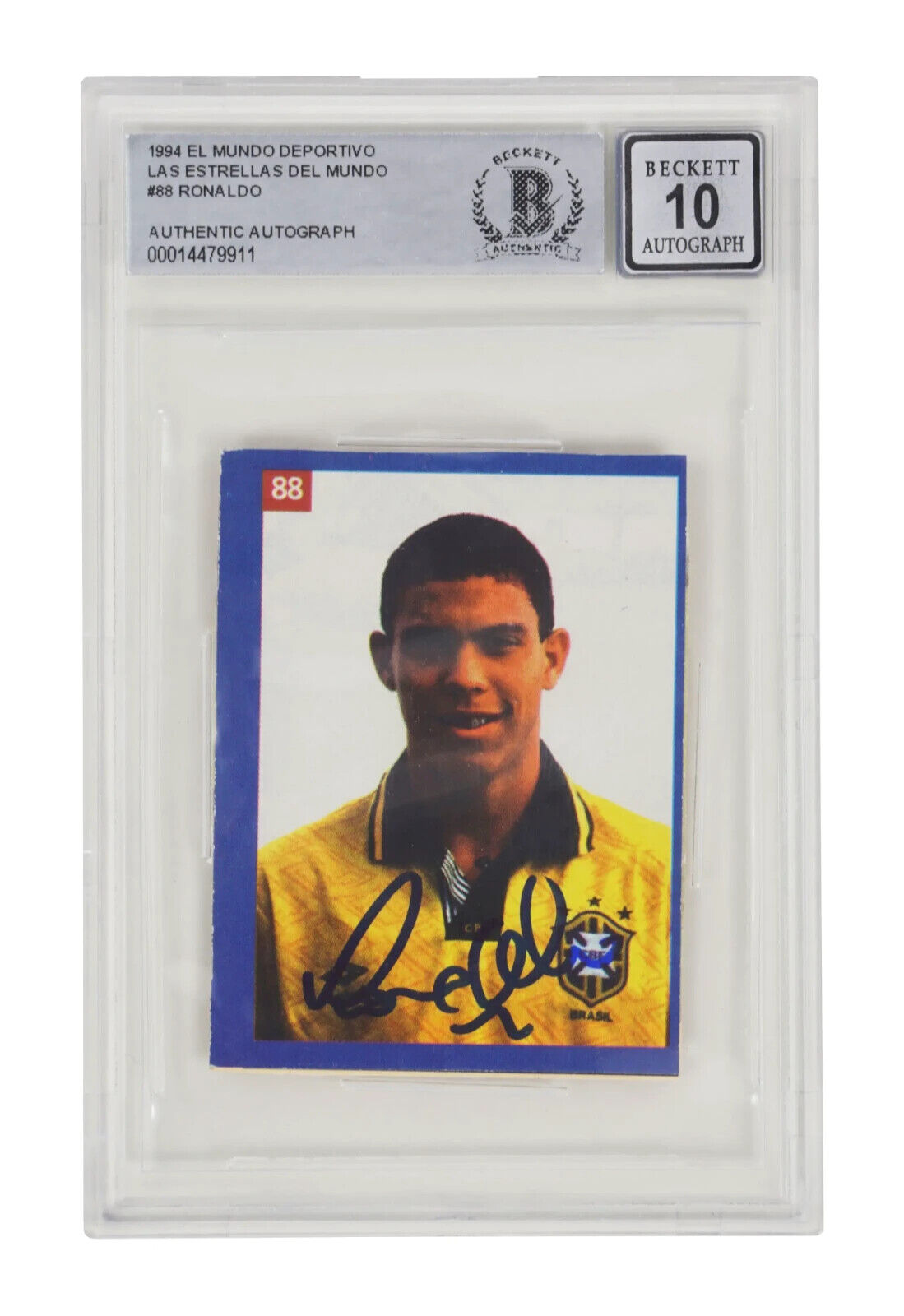 Ronaldo Nazario Signed 1994 El Mundo Deportivo Rookie Card #88 – BGS 10