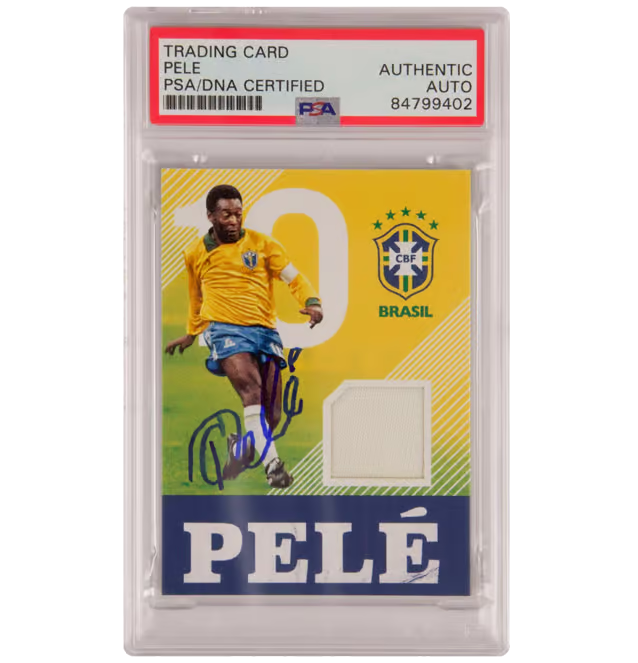 Pele Signed 2017 Panini Nobility Match Worn Patch – PSA Authentic