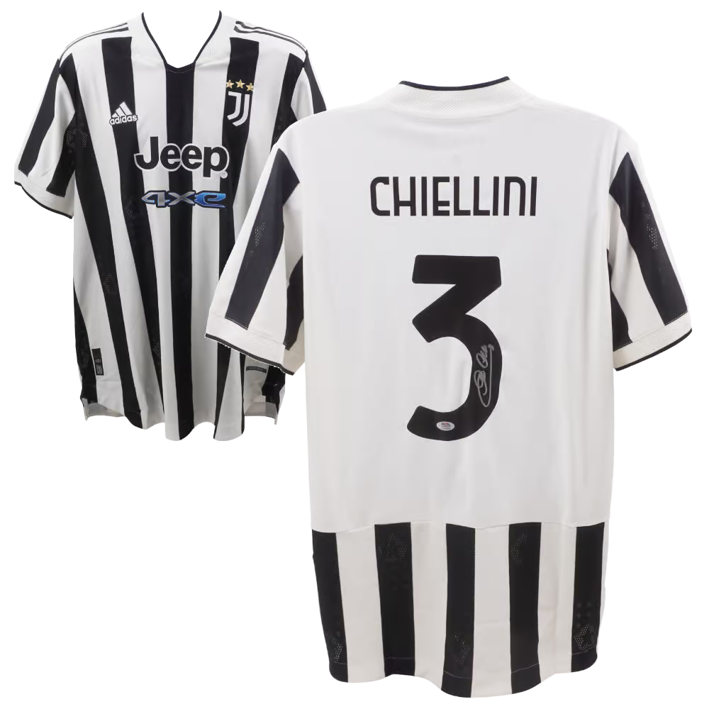 Giorgio Chiellini Signed Juventus FC Home Soccer Jersey #3 with PSA COA