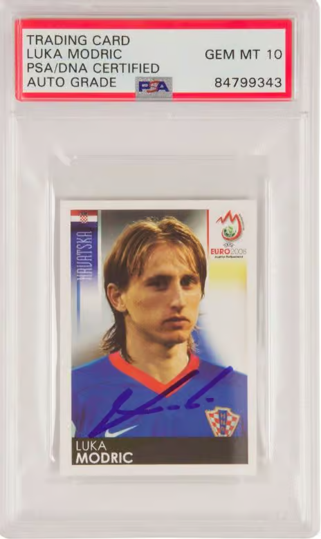 Luka Modric Signed 2008 Panini UEFA Euro Croatia Sticker #194 – PSA 10