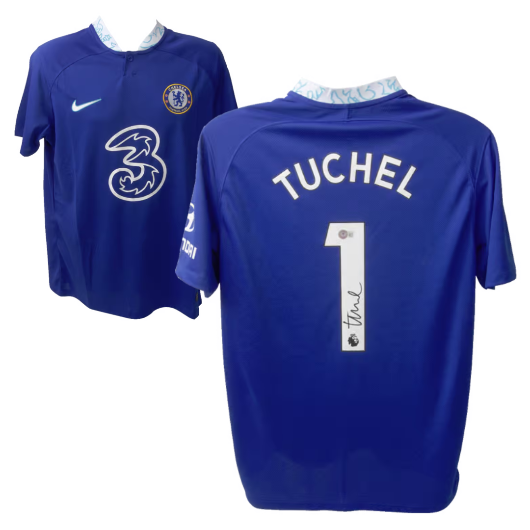 Thomas Tuchel Signed Chelsea FC Home Soccer Jersey #1 with Beckett COA