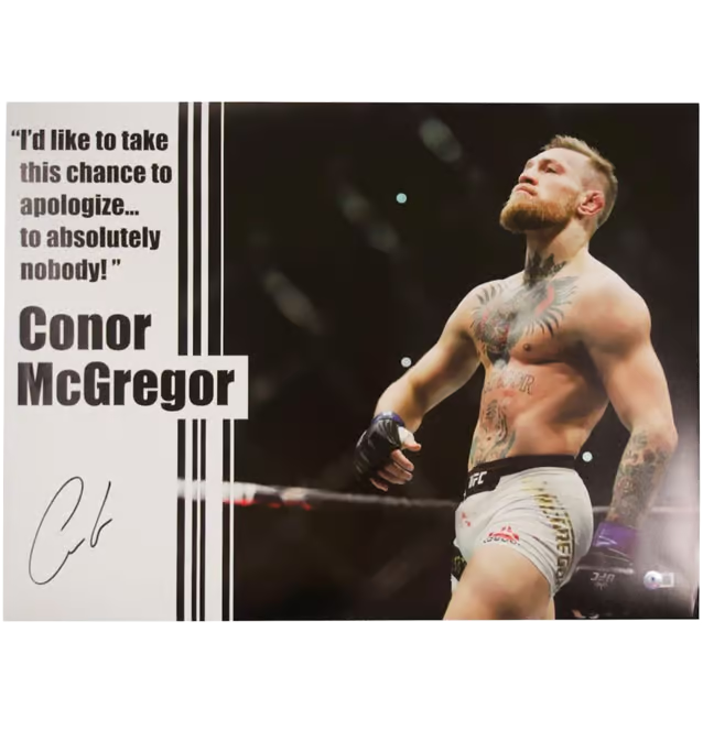 Conor McGregor Signed UFC Fighting Print Size 16″ x 20″ with Beckett COA