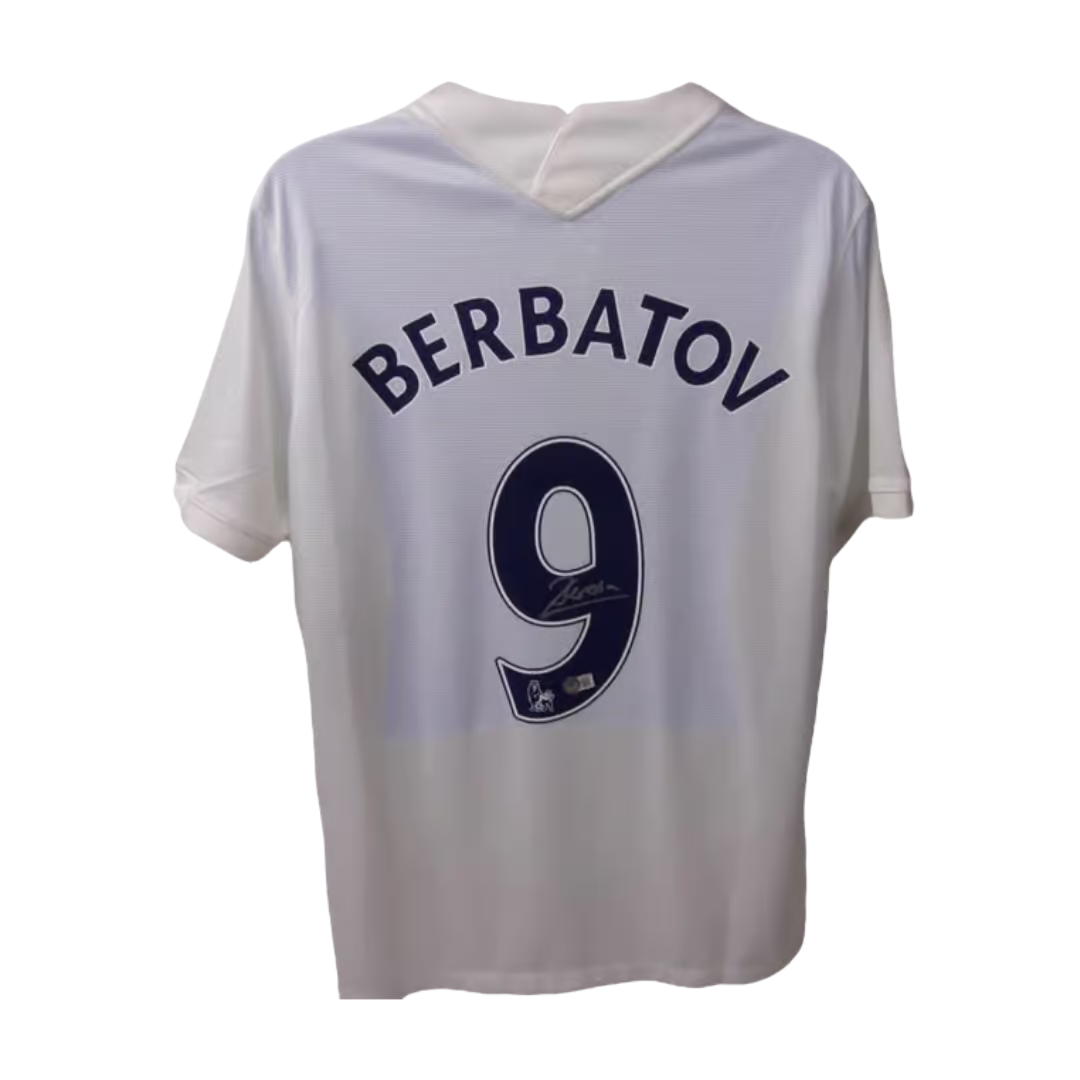 Dimitar Berbatov Signed Tottenham Hotspur Home Soccer Jersey #9 with Beckett COA