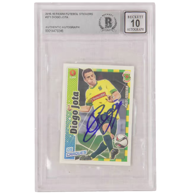 Diogo Jota Signed 2015-16 Panini Futebol Sticker #371 – BGS 10 Autograph