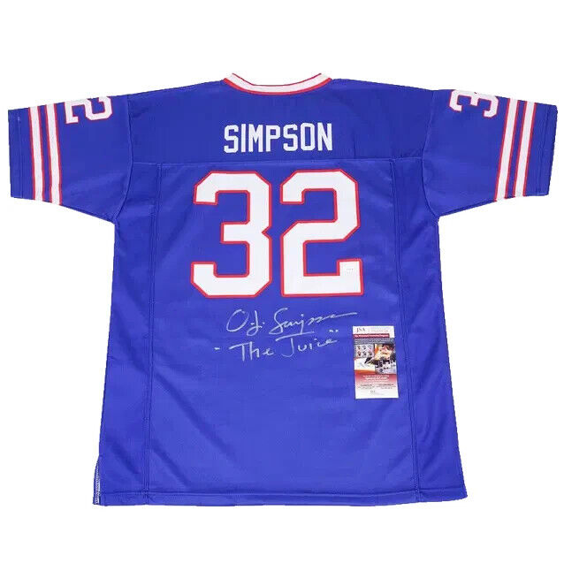 O.J. Simpson Signed Buffalo Bills Football Jersey Inscribed The Juice with JSA