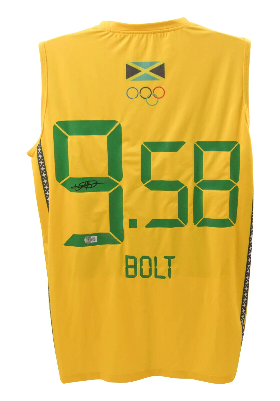 Usain Bolt Signed Jamaica 9.58 World Record Olympic Jersey with Beckett COA