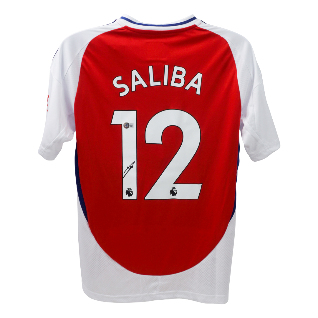 William Saliba Signed Arsenal FC Home Soccer Jersey #12 with Beckett COA