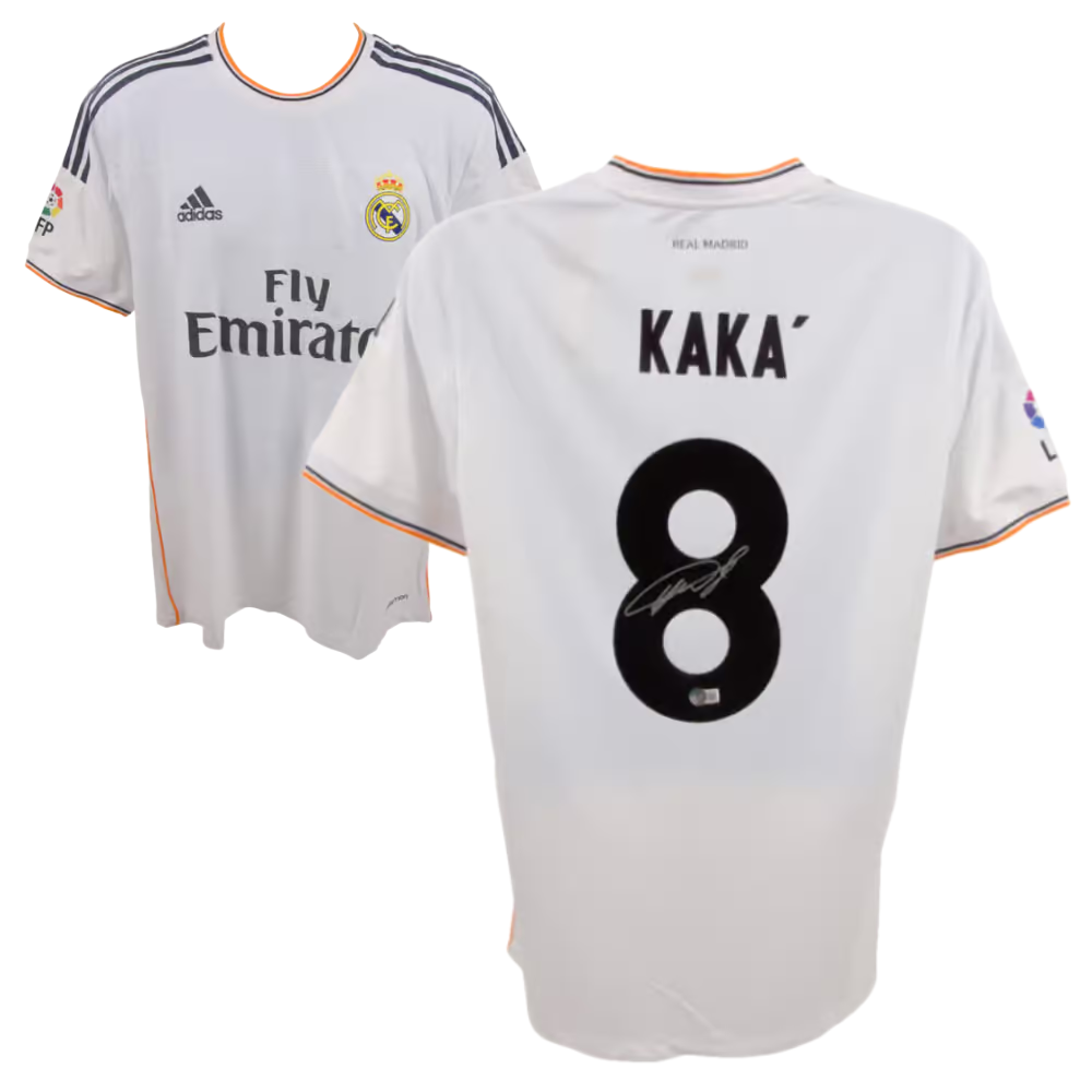 Ricardo Kaka Signed Real Madrid FC Home Soccer Jersey #8 with Beckett Witness