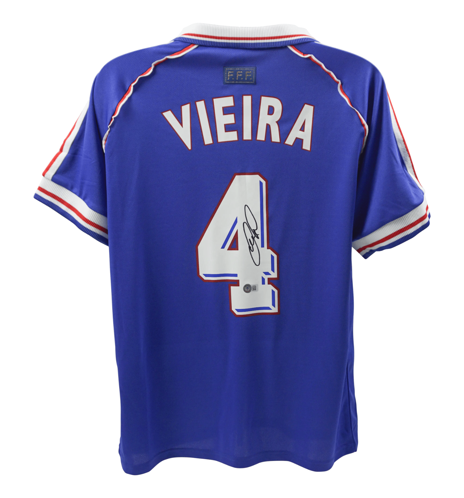 Patrick Vieira Signed France 1998 World Cup Soccer Jersey #4 with Beckett COA