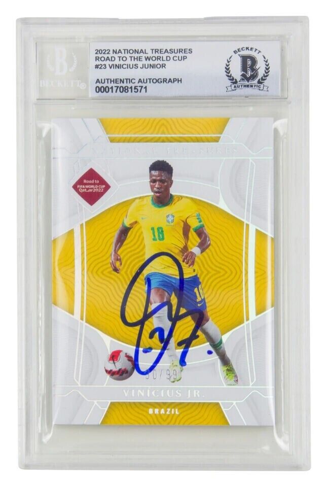 Vinicius Jr Signed 2022 Panini National Treasures World Cup – BGS Authentic