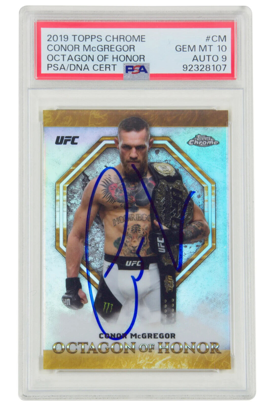 Conor McGregor Signed 2019 Topps UFC Chrome Octagon Honor – PSA 10 Autograph 9