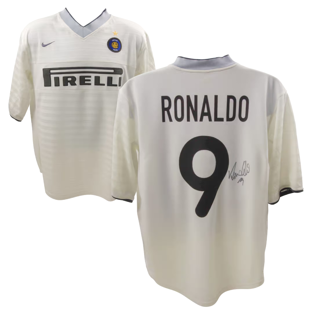 Ronaldo Nazario Signed Inter Milan Away Soccer Jersey #9 with Beckett COA