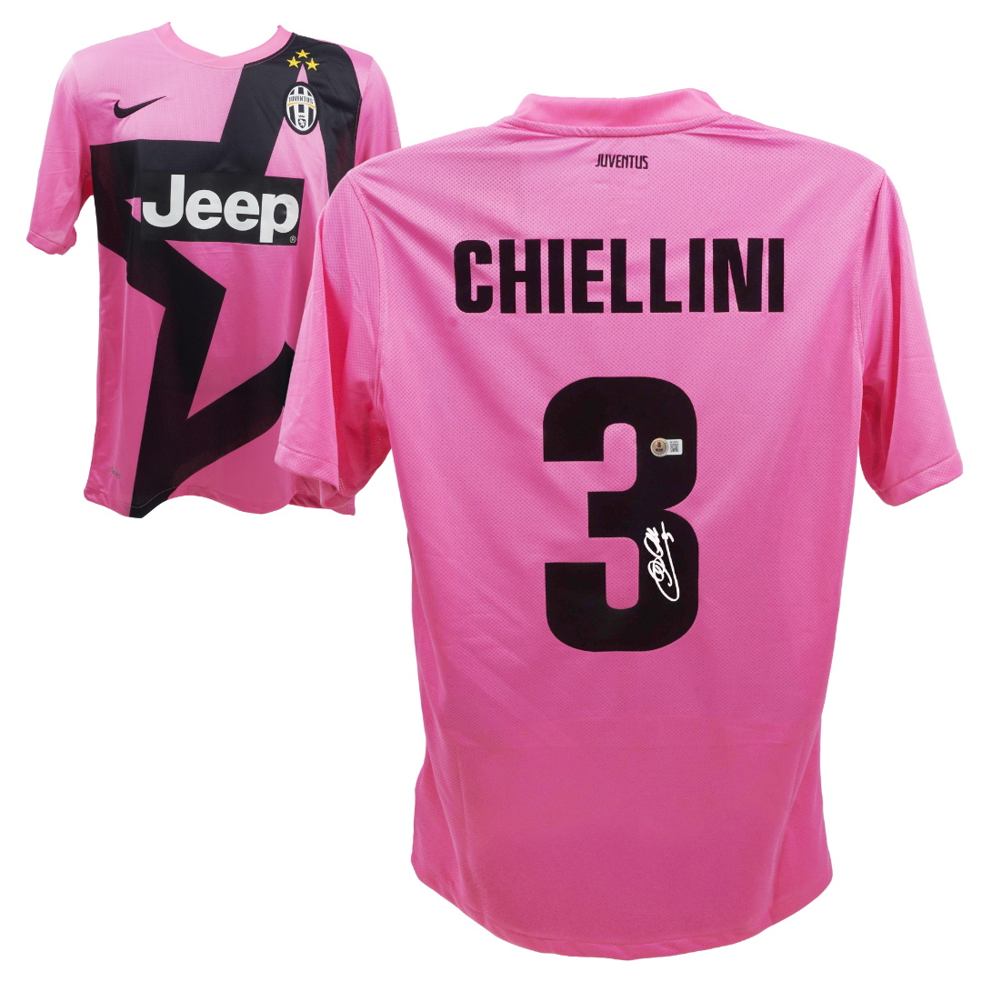 Giorgio Chiellini Signed Juventus FC Away Soccer Jersey #3 with Beckett Witness