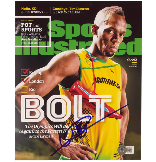 Usain Bolt Signed Sports Illustrated Magazine with Beckett COA