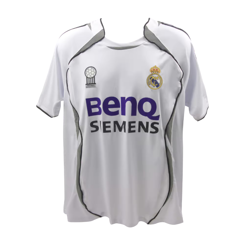 Ronaldo Nazario Signed Real Madrid Home Soccer Jersey #9 with Beckett Witness