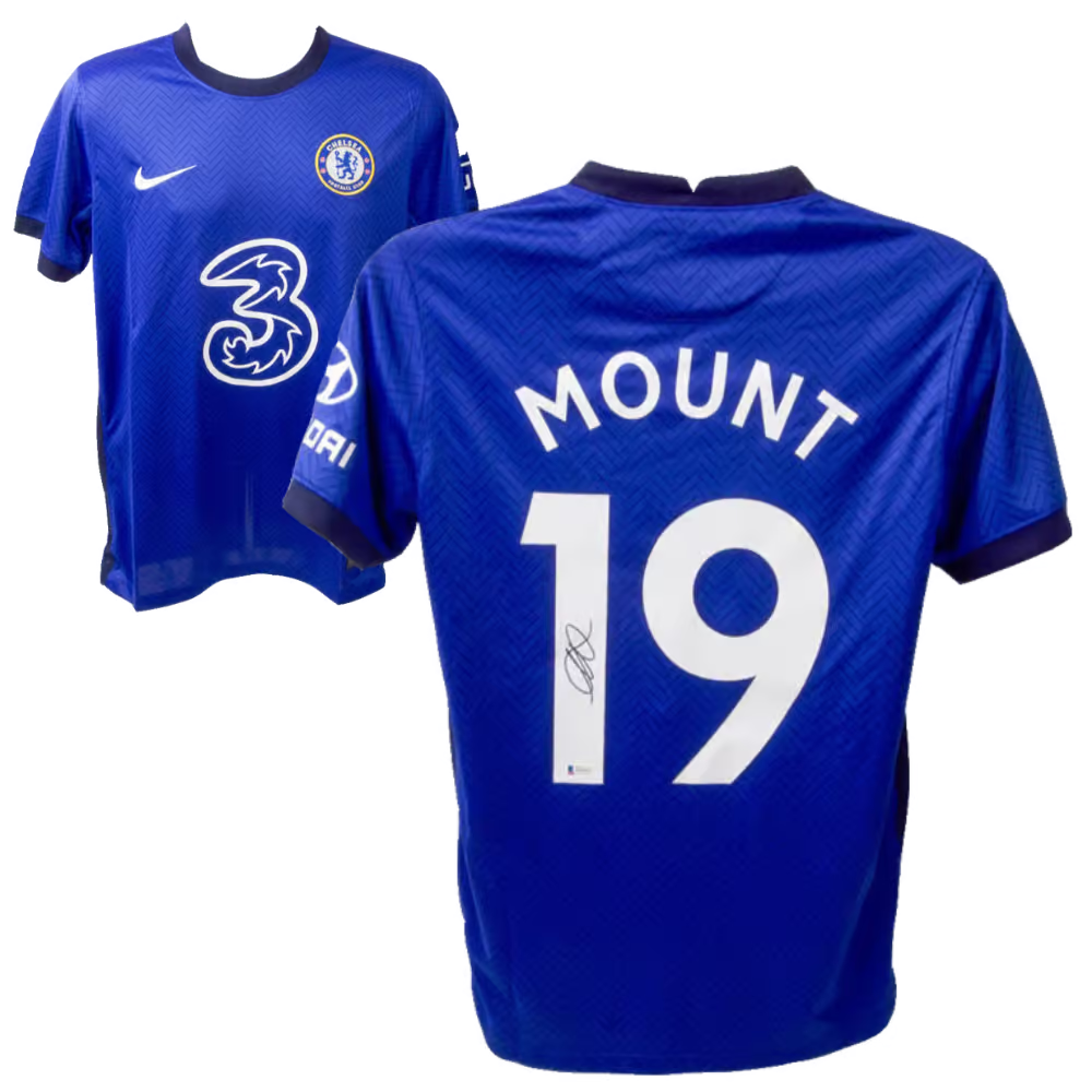 Mason Mount Signed Chelsea FC Home Soccer Jersey #19 with Beckett COA