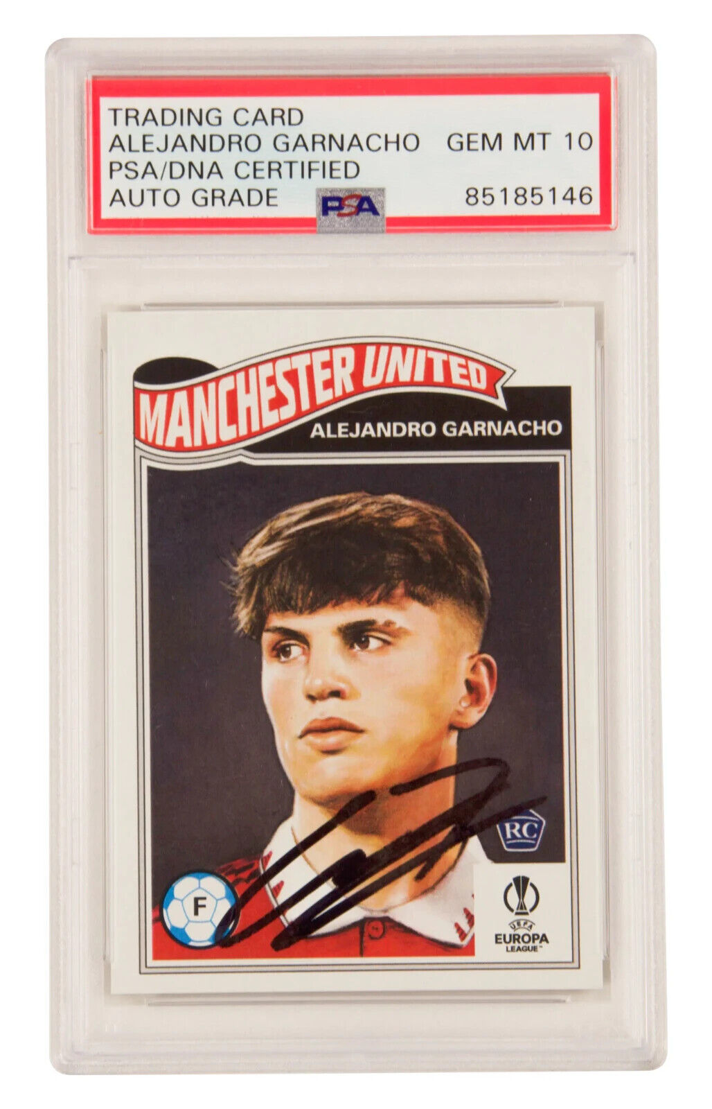 Alejandro Garnacho Signed 2023 Topps Living UCL Set Rookie Card – PSA 10